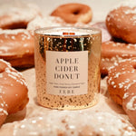 Apple Cider Donut - Apple Cider + Fresh Donuts 10oz Gold Glass Candle