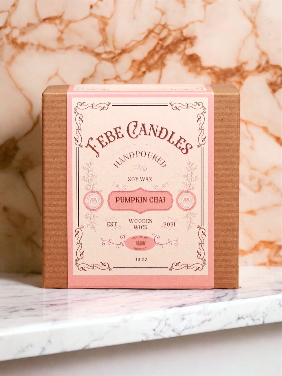 Pumpkin Chai- Chai & Warm Spices 10 oz Gold Glass Candle