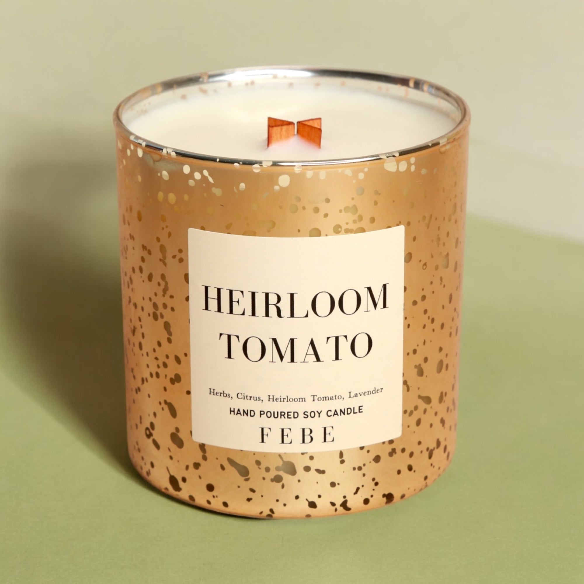 Heirloom Tomato- Tomato Leaf & Herbs 10oz Gold Glass Candle
