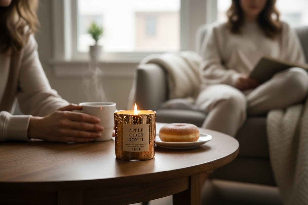 Apple Cider Donut - Apple Cider + Fresh Donuts 10oz Gold Glass Candle
