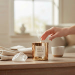 Salt & Stone - Oakmoss + Lavender 10 oz Gold Glass Candle