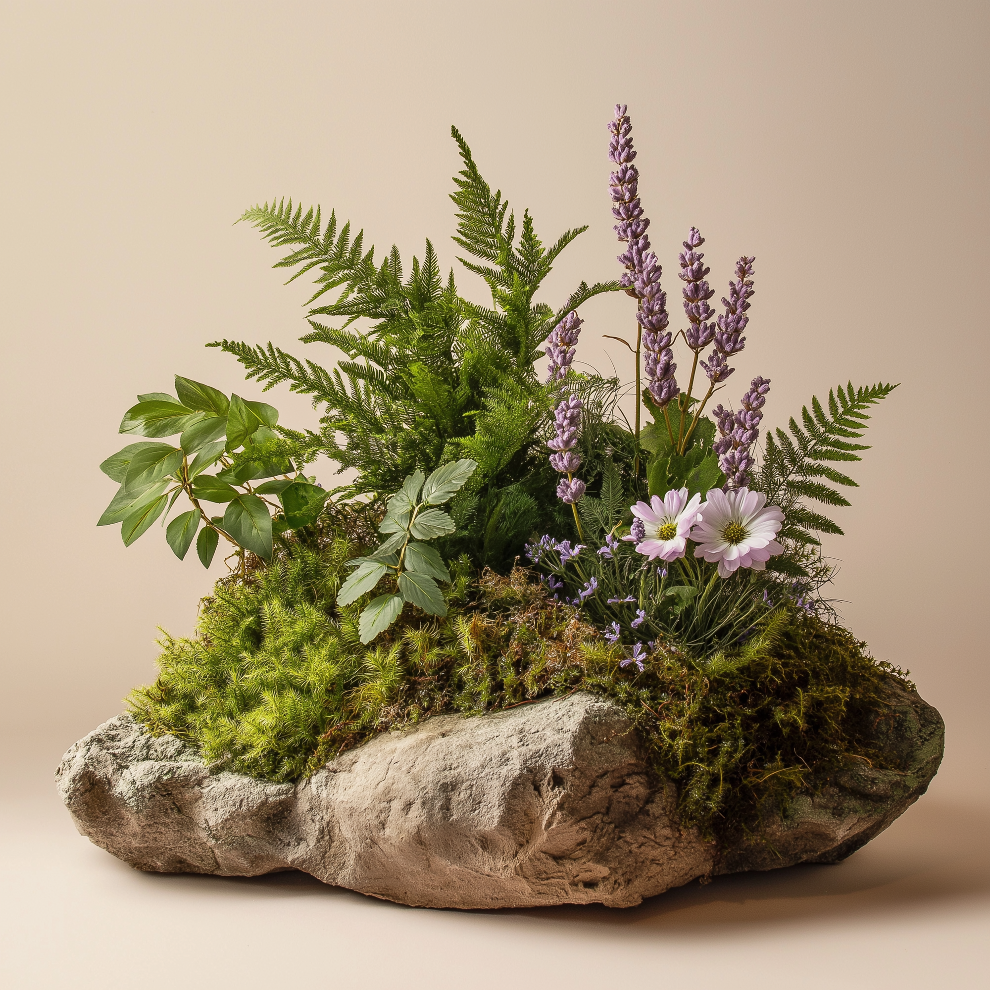 Salt & Stone - Oakmoss + Lavender 10 oz Gold Glass Candle