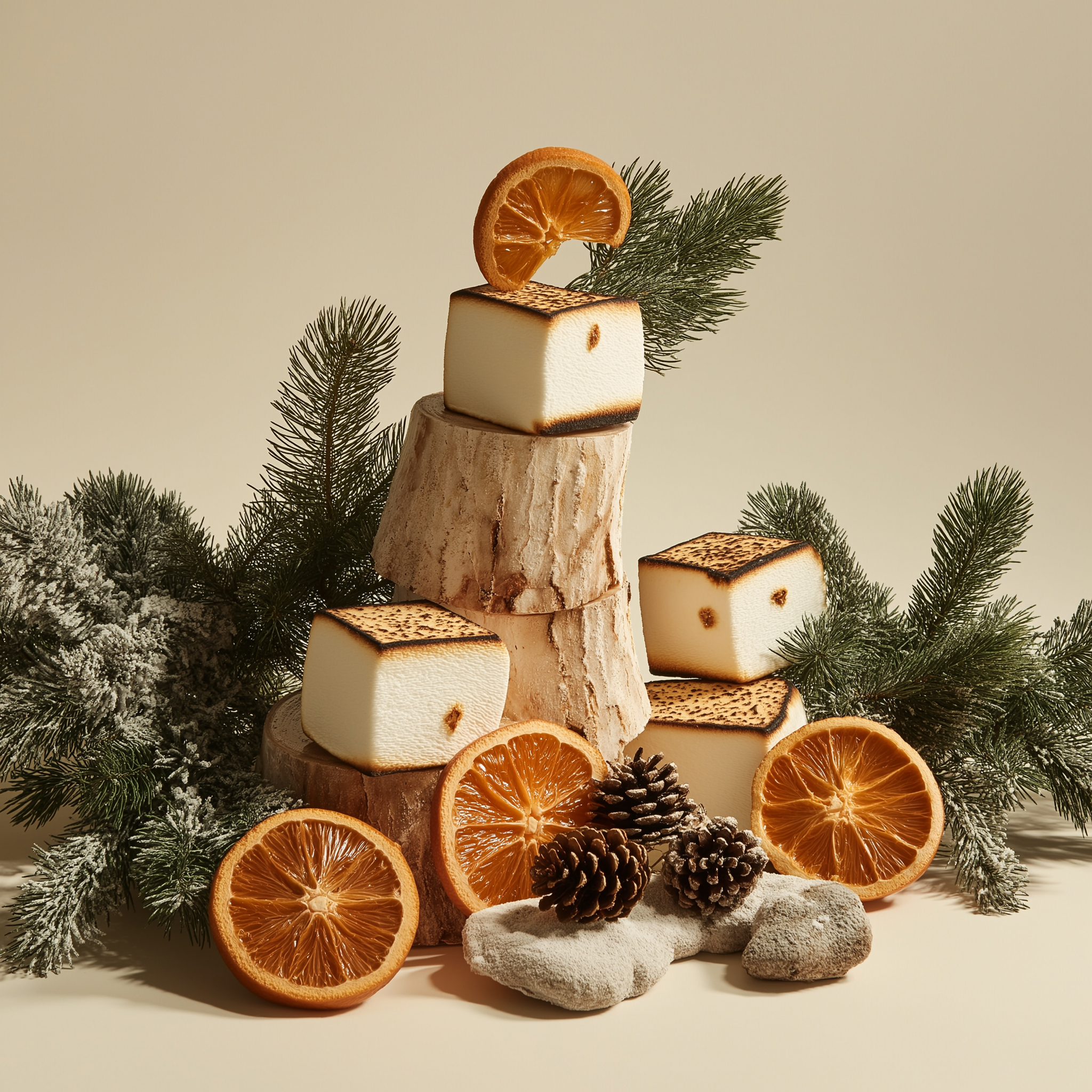 Marshmallow Forest- Marshmallow & Pine 10oz Gold Glass Candle