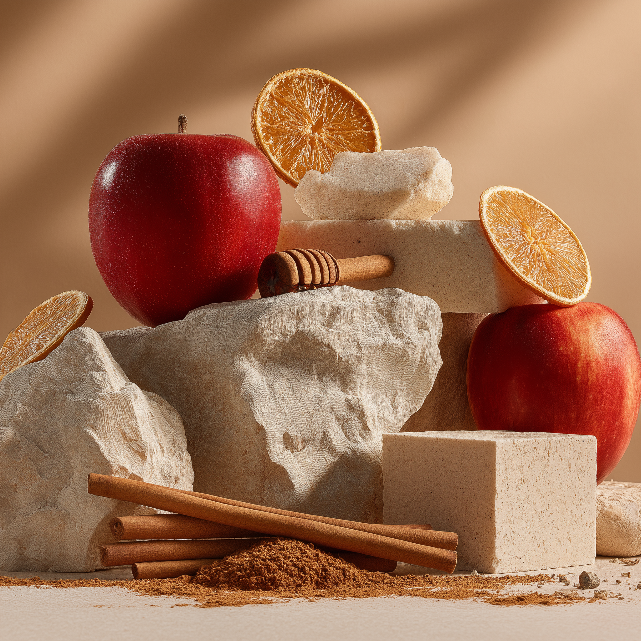 Bourbon Apple Spice - Warm Spices + Bourbon 10oz Gold Glass Candle