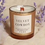 Velvet Cowboy - Cedarwood + Lavender 7 oz Gold Glass Candle