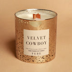 Velvet Cowboy - Cedarwood + Lavender 10 oz Gold Glass Candle