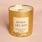 Roses Are Red- Vanilla Rose & Amber 10oz Gold Glass Candle
