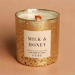 Milk & Honey - Vanilla & Cinnamon 10oz Gold Glass Candle