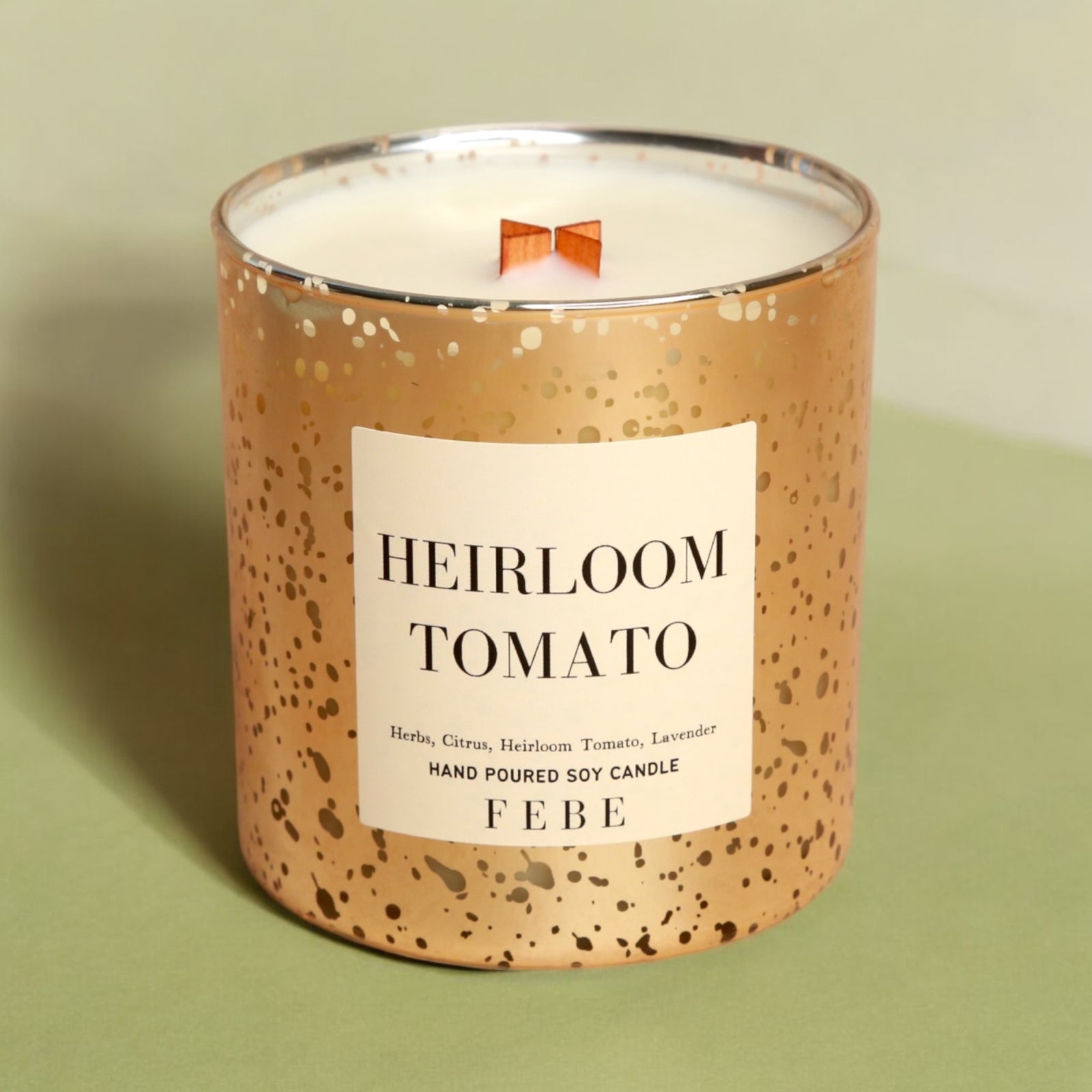 Heirloom Tomato- Tomato Leaf & Herbs 10oz Gold Glass Candle