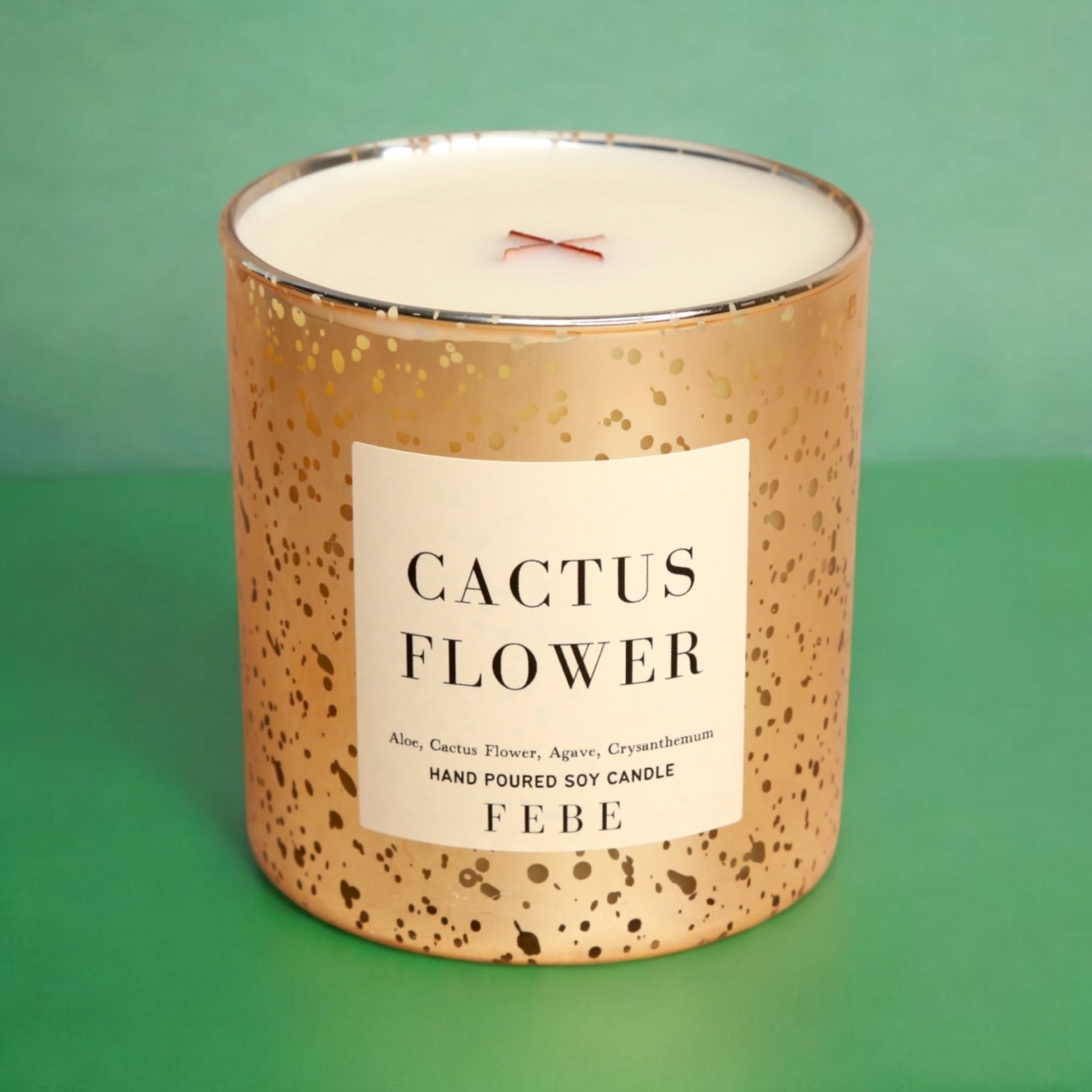 Cactus Flower- Aloe & Cactus Blossom 10oz Gold Glass Candle