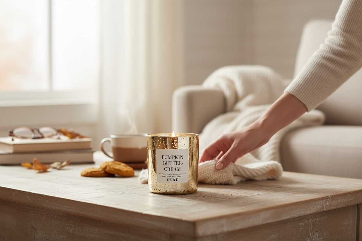 Pumpkin Buttercream- 10oz Gold Glass Candle