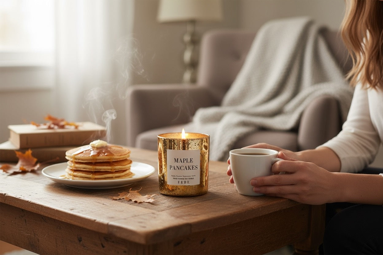 Maple Pancakes - Maple Butter & Pancakes 10oz Gold Glass Candle