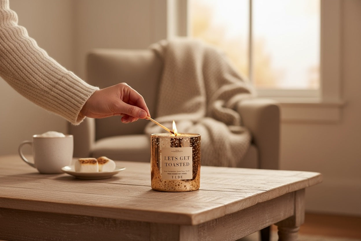 Lets Get Toasted! - Toasted Marshmallow 10oz Gold Glass Candle