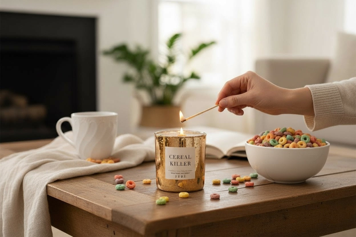 Cereal Killer - Fruity Cereal 10 oz Gold Glass Soy Candle
