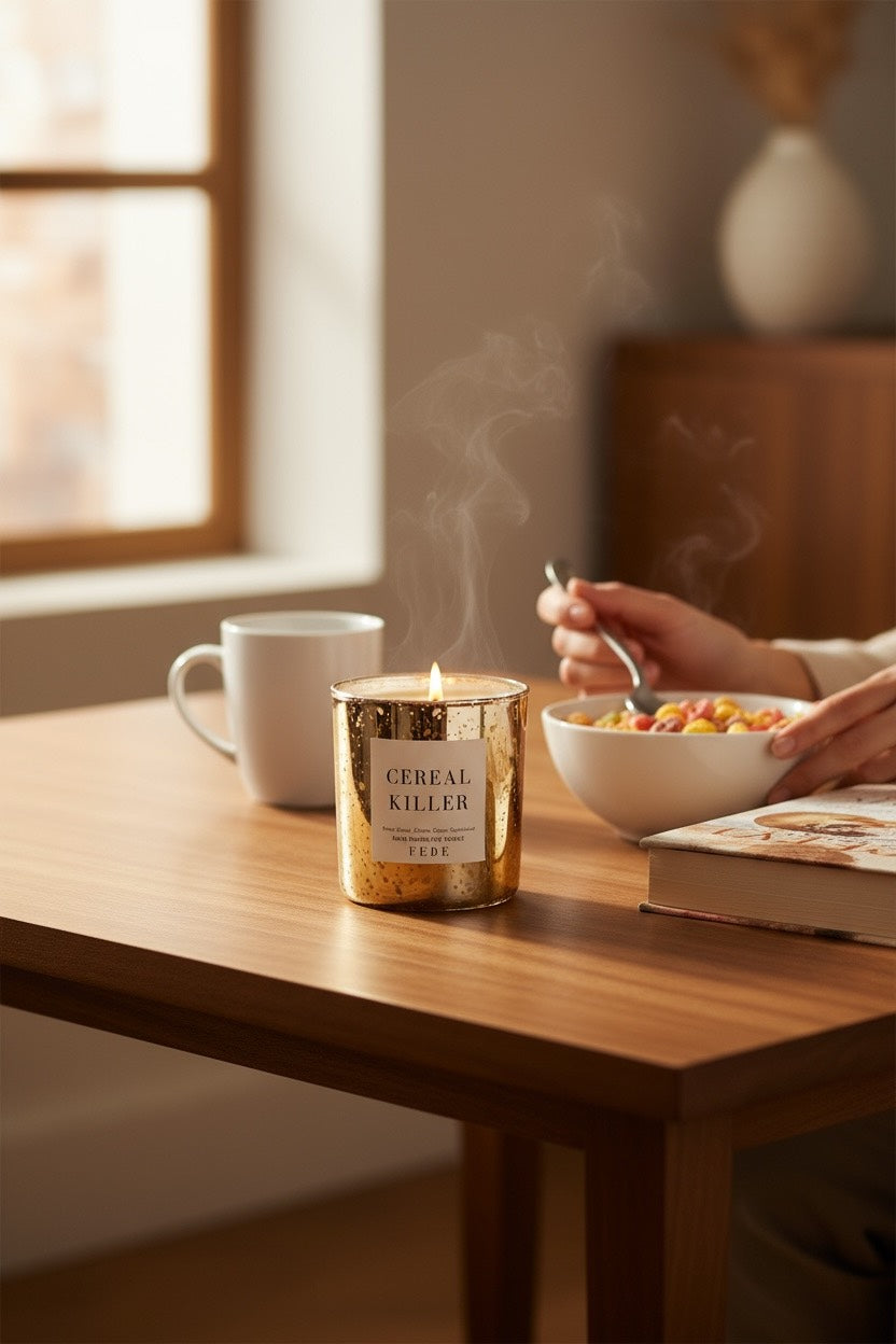 Cereal Killer - Fruity Cereal 10 oz Gold Glass Soy Candle