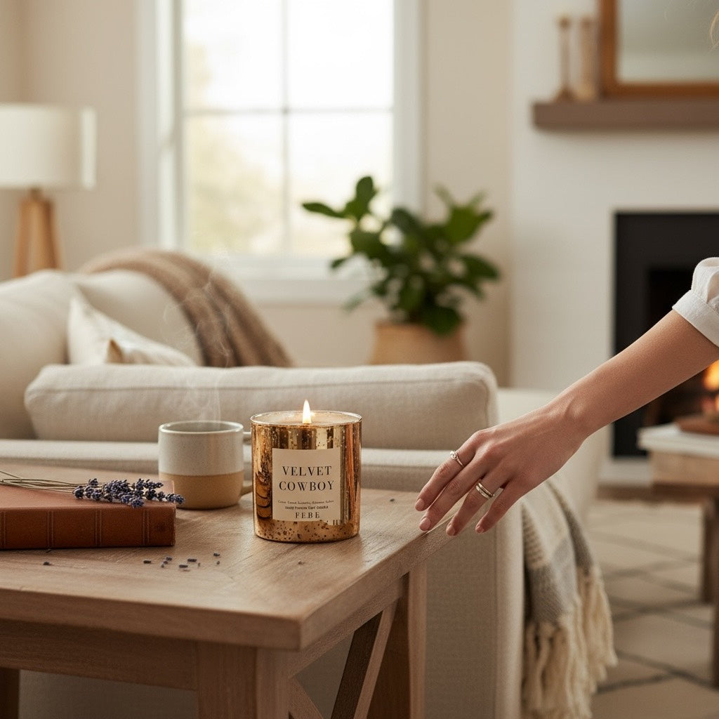 Velvet Cowboy - Cedarwood + Lavender 10 oz Gold Glass Candle