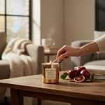Bourbon Apple Spice - Warm Spices + Bourbon 10oz Gold Glass Candle