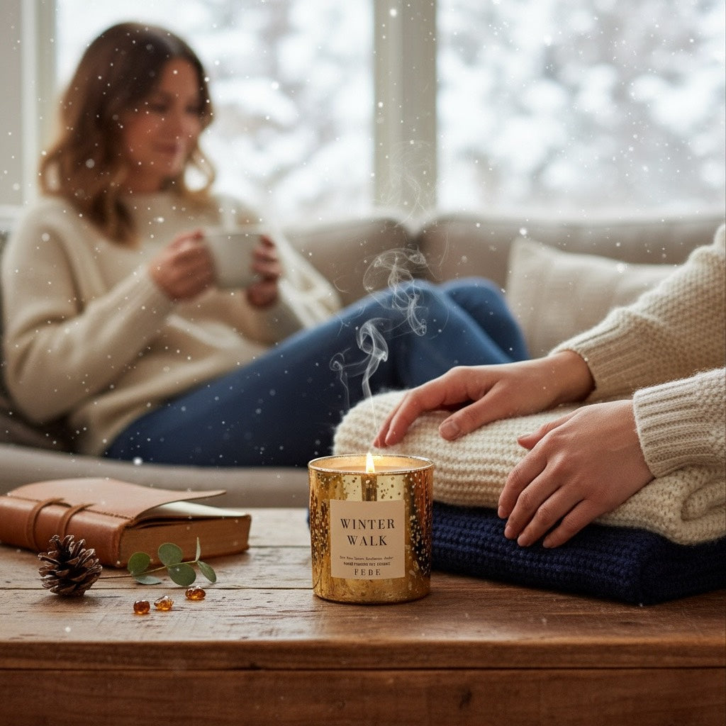 Winter Walk- Fir Tree & Spruce 10oz Gold Glass Candle