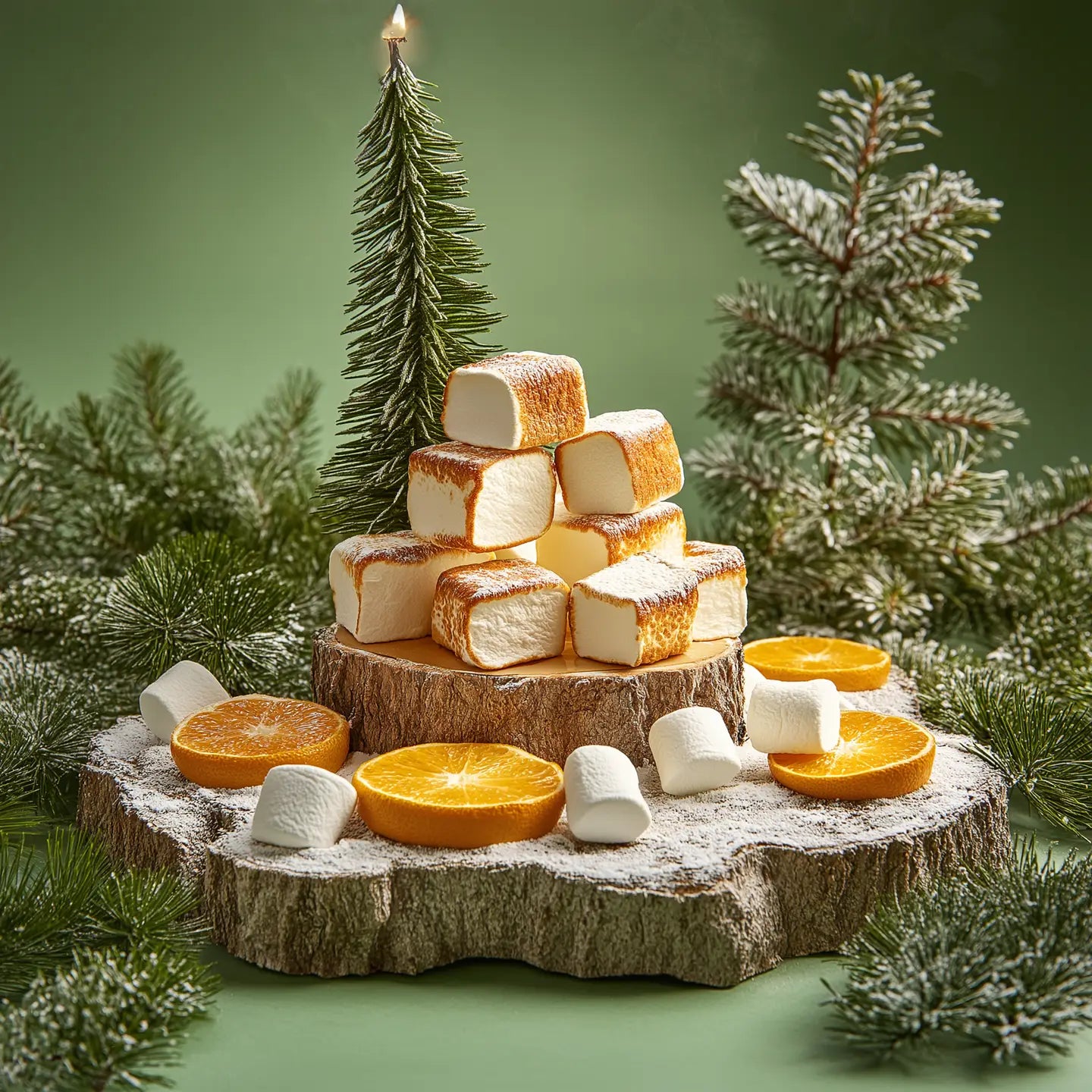 Marshmallow Forest- Marshmallow & Pine 10oz Gold Glass Candle